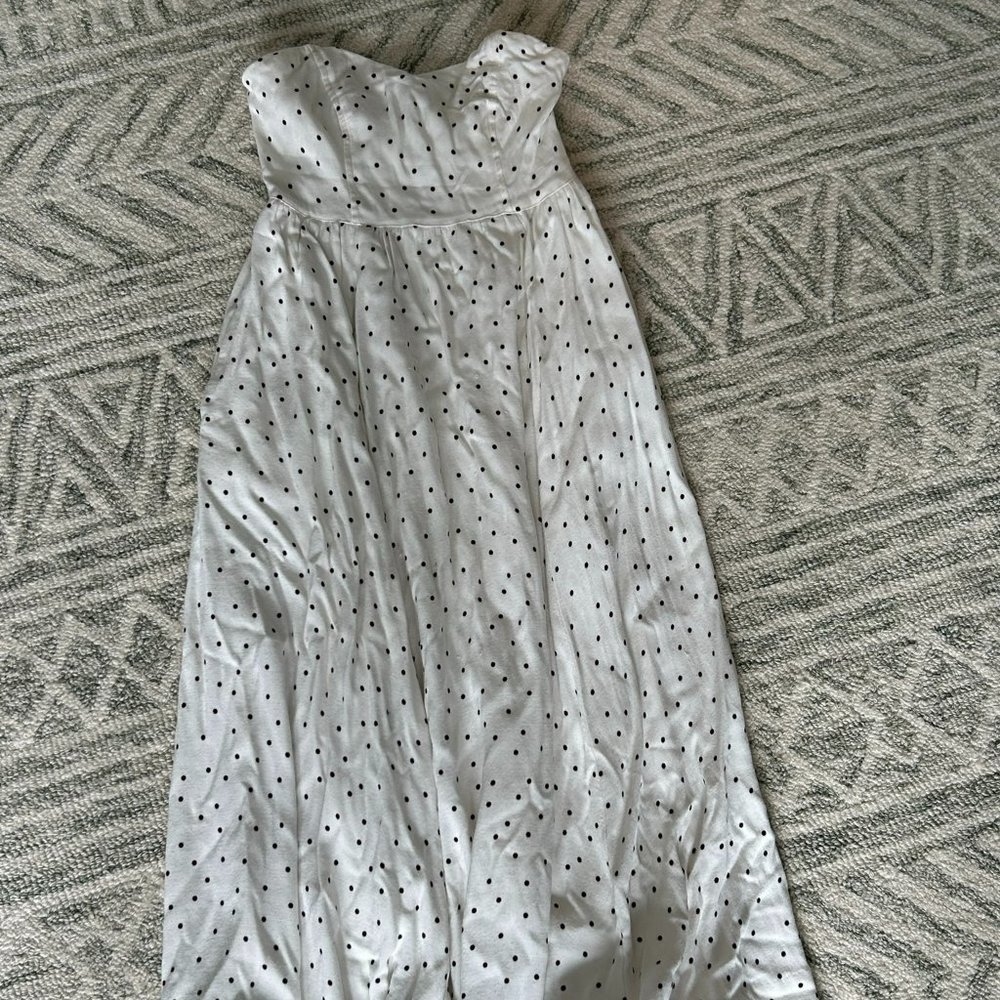 Free People White Dress w/ Polka Dots & Pockets